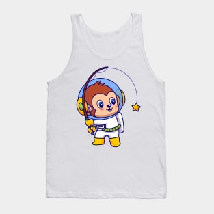 Monkey Astronaut Fishing Star Tank Top